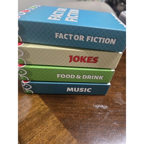 🎲 Trivia Card Game Set by Professor Puzzle – 4 Box Bundle – Jokes, Music, Food - Picture 1 of 6